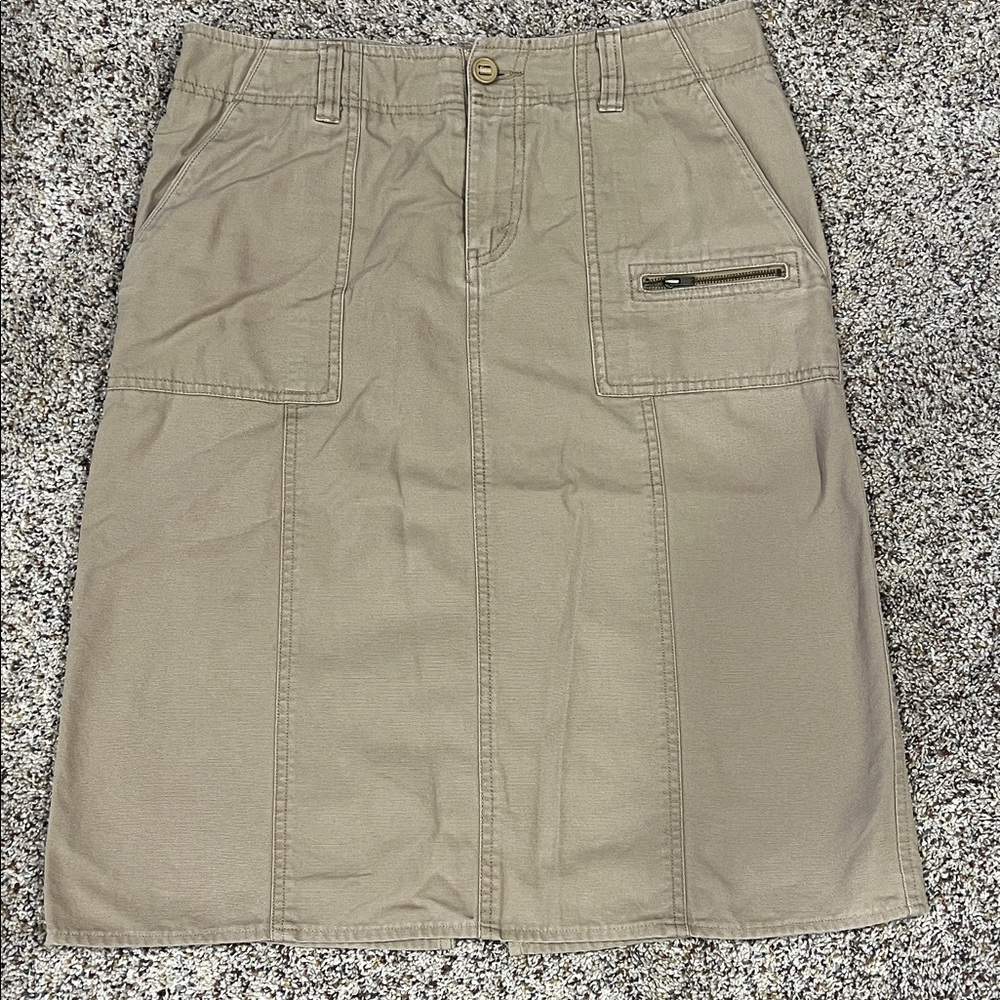 Eddie Bauer khaki midi skirt size 6